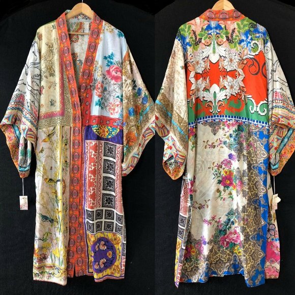 💃🏻SOLD💃🏻Johnny Was Limited Ed Silk Long Kimono - Picture 2 of 7